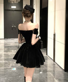 Lady's coco ミニドレス キャバドレス セクシー オフショルダー×リボン付きドレス  ウエストマーク   上品エレガント パーティー デート LW2-DD5938