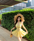 【2色】ミニドレスAラインホルターネックバックレスドレス着痩せ気質女子力パーティー WQ2-XKD-D355-6809-Mar16