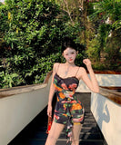 キャバドレスミニドレスキャミワンピ花柄セクシー指名チュール非対称フリルレース肌見せ WQ2-CD5-109-81690480