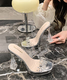 ハイヒール パンプス キラキラ スリッパ 美脚効果 歩きやすい 流行り カワセクシー 百掛け  ヒール 靴 WQ5-ZJ68589-5