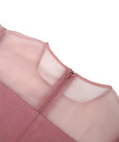 手作りドレス膝丈ドレス高級感エレガントリボン非対称チュールサテンドレスおしゃれ着痩せ気質 WQ7-JY50821