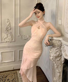 ミニドレス 気質 膝丈ドレス ロマンチック風 シフォン エレガント YH2-ZED889095DXH343B