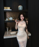 膝丈ドレスチュールワンーショルダーセクシーキャバドレスエレガントタイトドレス宴会パーティー WQ2-MXX-Q7782