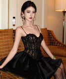 ミニドレスキャバドレスレースセクシーキャバドレスAラインパーティー誕生日パーティー WQ2-XHY919203