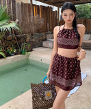 bikini水着ワンピホルターネック大人可愛い個性感SNS話題モノキニタンキニホルターネックビーチ海温泉 WQ7-XYX-A820