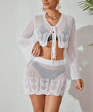 【上下セット】サンドレス ミニドレス 谷間見せ おしゃれ クロシェ編み hot girl WQ2-CM82457