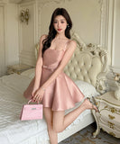 【2色】ミニドレスパーティードレスAライン着痩せ気質セレブ風宴会誕生日パーティーカワセクシー高級感 WQ2-ZED889865GT347