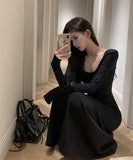 ロングドレス キャバドレス マーメイドライン ニット ロングスリーブ シェイプドウエスト 大人フェミニン JC2-XKDD337B-2138-Sep1