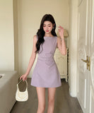ミニドレス キャバドレス セクシー フレンチエレガント パープル キャミワンピ ギャル系 スリムフ ィット ボディコン デート JC2-CD6-347-98990420