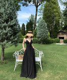 ロングドレス キャミワンピ  キャミワンピ フレンチレトロドット柄 Vネック エレガント 着痩せ デート 女子会 JC2-CD6-157-82430670