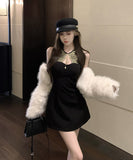 ミニドレス キャバドレス セクシー ホルターネック フレンチシック 着痩せ パーティー クラブ JC2-XKDD310-3302-Sep8