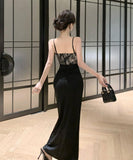 ロングドレス キャバドレス セクシー レース スリット入り キャミソール エレガント 二次会 パーティー イベント クラブ JC2-ZED888703DXH238A