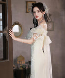 ナイトドレス 宴会 ロングドレス 立体花 エレガント 誕生日 披露宴 YH2-MBYD11509318477