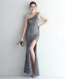 【8色】ロングドレス キラキラ パーティードレス ワンーショルダー お姫様 誕生日 演奏会 宴会 WQ2-YEY18900#