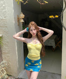 3点式セット2色ビキニ水着ベアトップ花柄セクシーワンピースエレガント気質 WQ7-DP-A10427