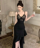 キャバドレス 膝丈ドレス レース セレブ風 おしゃれ 不規則 気質 セクシー YH2-ZED888318DXH238A