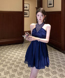 ミニドレスキャバドレス高級感セレブ風キラキラAライン着痩せ気質同伴気質 WQ2-XKD-D318A-6289-Mar22