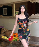 キャバドレスミニドレスキャミワンピ花柄セクシー指名チュール非対称フリルレース肌見せ WQ2-CD5-109-81690480