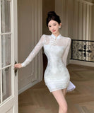 【2色】新作 キャバドレス ミニドレス セクシー チャイナドレス 着痩せ YH2-DD5942