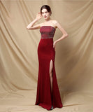 【3色】ロングドレスベアトップキラキラセクシー手作りドレスナイトドレス高級感演奏会宴会パーティーイベント WQ2-YEY18717#