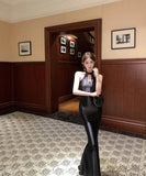 ロングドレスサテンドレスホルターネック宴会パーティードレスセレブ風高級感演奏会イベント指名キラキラマーメイドドレス WQ2-DD4476