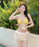 【3点セット】三角ビキニ水着ビキニホルターネックリボンセクシーワンピース海温泉SNS話題 WQ7-DP-A10354