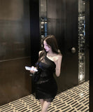 ミニドレスキャバドレスワンーショルダーレースセクシー非対称パーティーナイトクラブ指名 WQ2-MXX2215