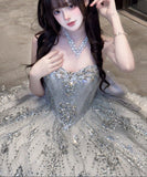 【自社手作り】ロングドレス パーティードレス ゴージャス パーティー 誕生日 結婚式 披露宴 LW2-LRF25/9/9