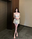 ミニドレスレースホルターネック谷間見せセクシーキャバドレスバックレスドレス気質 WQ2-ZED882499DXH437A