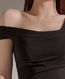 膝丈ドレスワンーショルダーセクシーエレガントキャバドレス非対称オフショルダー気質 WQ2-ZED888011A71