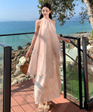 ロングドレスサンドレスフリルスレーブレス着痩せ気質体型カバー高級感チュール WQ2-CD-6-601-60210650