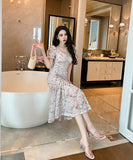 手作り 膝丈ドレス エレガント セレブ風 高品質 チュール 高級感 YH2-JY20456