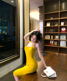 膝丈ドレスニットドレスタイトドレスセクシー通勤気質着痩せ WQ2-MXX5238