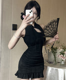 【3色】ミニドレス キャバドレス 気質 肌見せ 大人可愛い YH2-DD6405