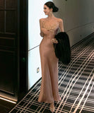 Lady's cocoロングドレス セクシー ボディコン キャバドレス マーメイドドレス  結婚式 二次会 披露宴 パーティー 上品 高級感 LW2-CD6-141-92990600