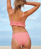 ビキニ水着フリルチック柄モノキニセクシー体型カバービーチ海モノキニタンキニ旅行 WQ7-XYX-ZK2694