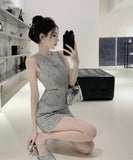 ミニドレスキラキラキャバドレスAラインカワセクシーパーティードレスナイトクラブおしゃれエレガント WQ2-ZED882827DXH502