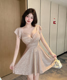 【3色】キャバドレス ミニドレス フリル セクシー 谷間露出 キラキラ YH2-DD6436