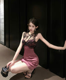 ミニドレスキャバドレスレース谷間見せセクシータイトドレスパーティーナイトクラブ WQ2-XKD-D342-976-Mar10