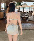 【3点セット】ビキニ水着三角ビキニ花chainセクシー海ビーチ旅行温泉SNS話題 WQ7-DP-A10369