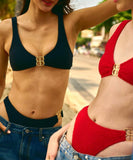 【2色】水着ビキニモノキニセクシー谷間見せおしゃれビーチ海旅行SNS話題 WQ7-CQSNM