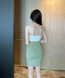 4色ミニドレスキャバドレスウエストカードセクシーキャミワンピ谷間見せセクシータイトドレスナイトクラブ WQ2-YM8850