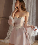 【2点セット】3色 パジャマ セクシー ルームウェア チュール Vネック YH8-GR4050