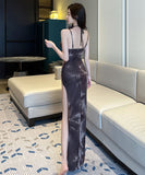 ロングドレス パーティードレス 高級感 宴会  脚長効果 MY2-YM9153