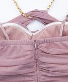 【4色】ミニドレスキャバドレスホルターネックセクシー谷間見せナイトクラブキャバクラ非対称キャバクラ WQ2-YM8830