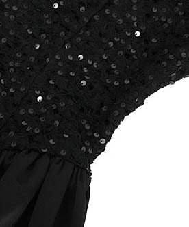 手作りドレスミニドレスキラキラ高級感Aラインパフスリーブ誕生日ドレスセレブ風着痩せ気質 WQ2-JY21695