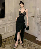 キャバドレス 膝丈ドレス レース セレブ風 おしゃれ 不規則 気質 セクシー YH2-ZED888318DXH238A