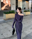 【2点セット】 ロングドレス キャバドレス セクシー セットアップ フレンチスタイル ドレープネック 上品 スリムフィット ミディスカート  LW2-ZED883415DXH502