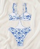 ビキニ水着花柄セクシー旅行ビーチ海モノキニタンキニ WQ7-XHL2559