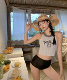 水着 ホルターネック クロシェ編み 切り替え モノキニ ワンピース 体型カバー ビキニ WQ7-XYXA813